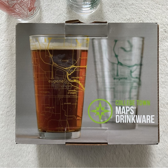 University of Miami Maps Drinkware Coral Gables Two 16 Oz. Pint Glasses - Picture 6 of 16